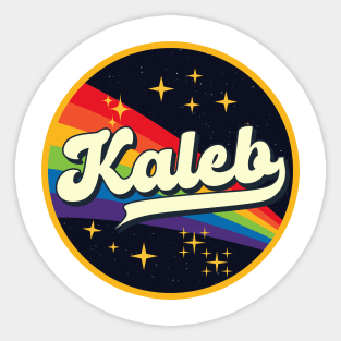 Kaleb // Rainbow In Space Vintage Style Sticker